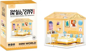 Mini Blocks Model Building Set for Adults, Miniature Plastic House Kit Super Store-Building Blocks Toys DIY Crafts for Teens 8-12 (Mini Bedroom)