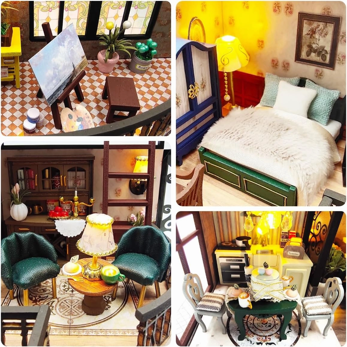 Miniature House Kit, Dollhouse Kit, Miniature Kit, DIY Mini House Building Kit for Adult Teen, Victorian