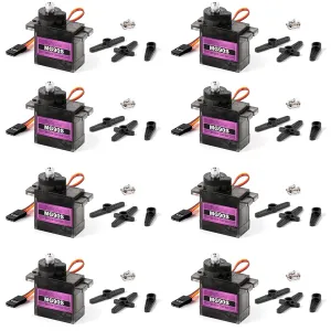 Miuzei MG90S 9G Micro Servo Motor Metal Geared Motor Kit for RC Car Robot Helicopter, Mini Servos for Arduino Project (8)