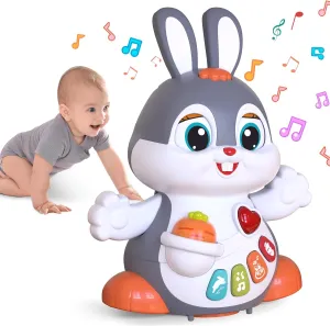 MOONTOY Bunny Musical Toy for 1  Year Old,Baby Crawling Toys 6 to 12 Months, Babies Toys Easter Gifts for Girls Boys Dancing Toys for 6 7 8 9 10 12 Months,Baby Learning Toy with Light & Sound