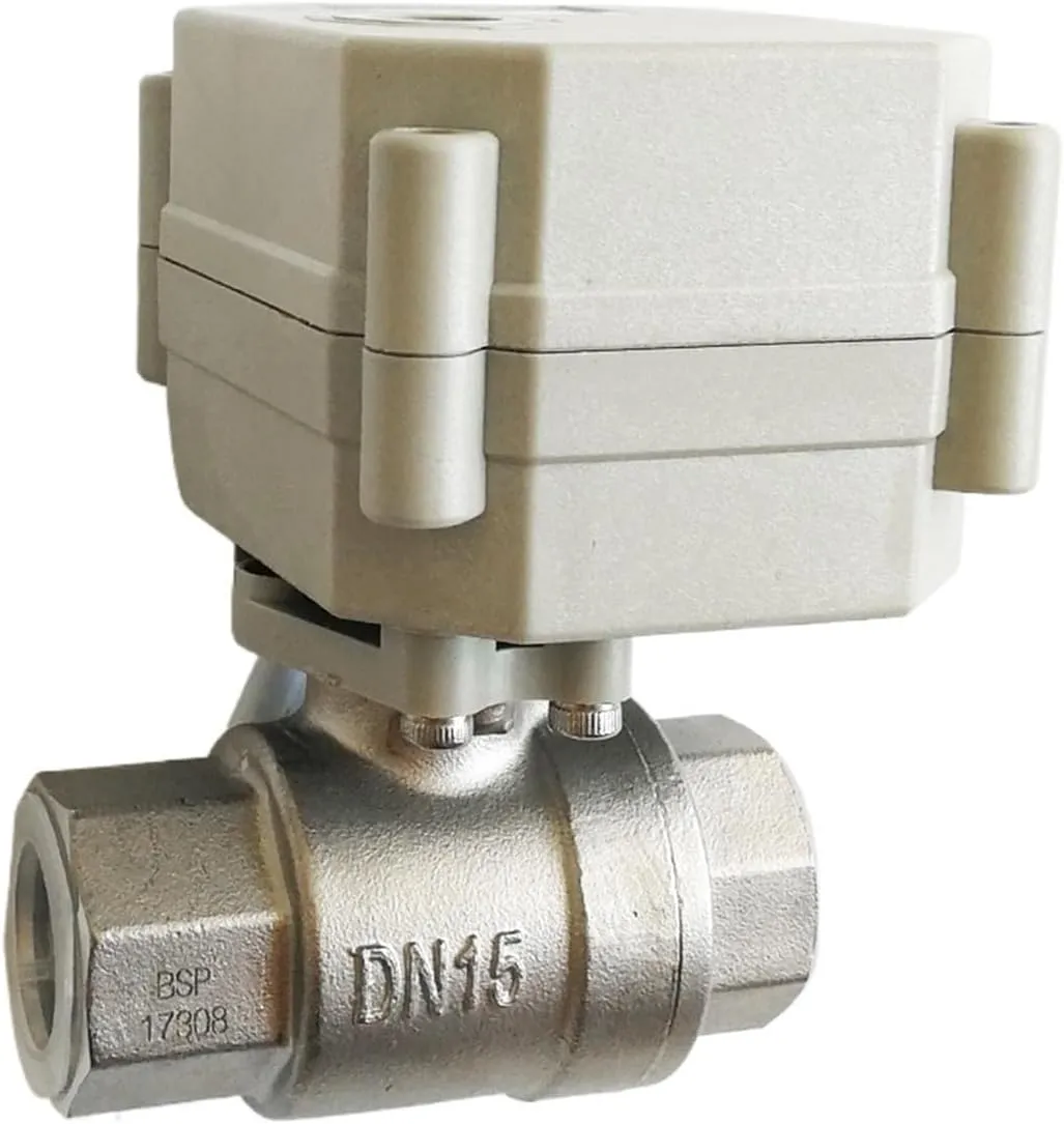 Motorized Valves TF15-S2-C DN15 Motorized Crane BSP/NPT 1/2'' SS304 Electric Water Valve for Automatic Control Production(BSP,DC24V_CR702)