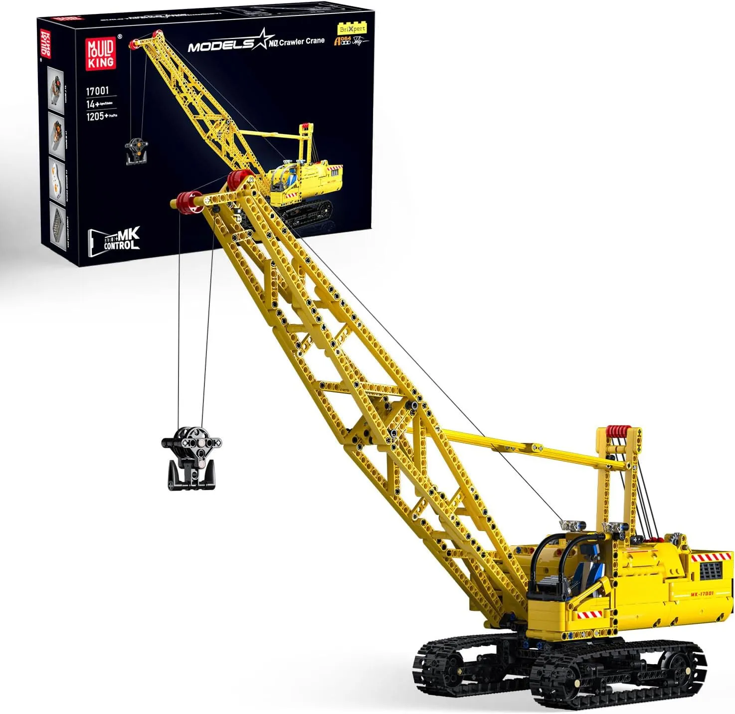 Mould King Constructions 17001 Heavy Duty RC Crane Construction Toys, Remote Control Crane Building Blocks, Crawler Crane Building Sets, Large Crane Building Kits for Adults Kids 14  (1205 PCS)