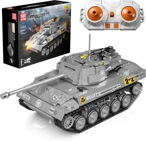 Mould King RC Tank Building Sets, Tiger Tank Model with Remote Control, 20032 STEM Tank Blocks, Army Toys Building Kits for Adults Boys Kids Aged 14  (971 Pieces)