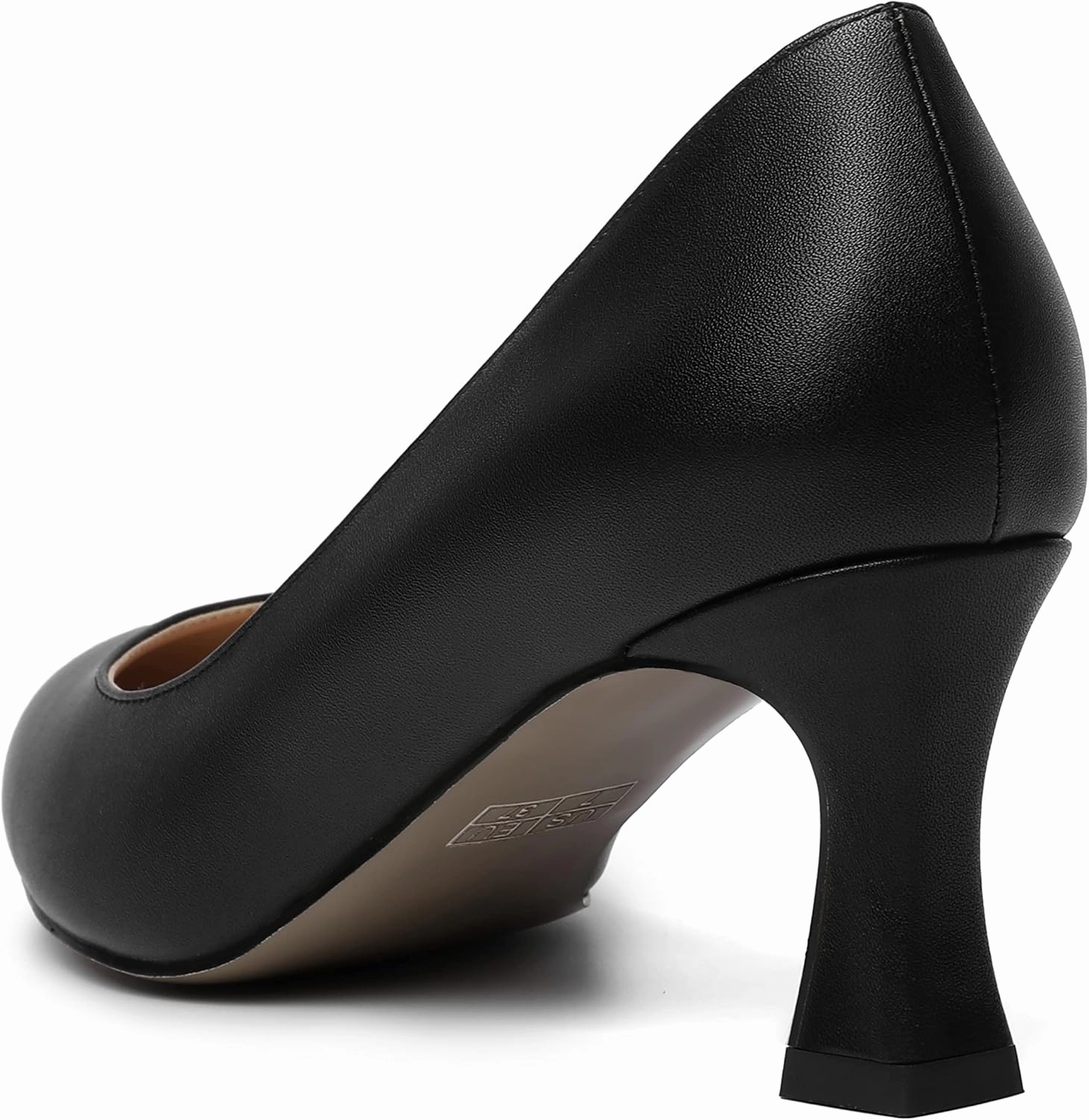 MOVINSTEPS Womens Dress Matte Slip On Office Solid Pointed Toe Spool Mid Heel Pumps Shoes 2.5 Inch