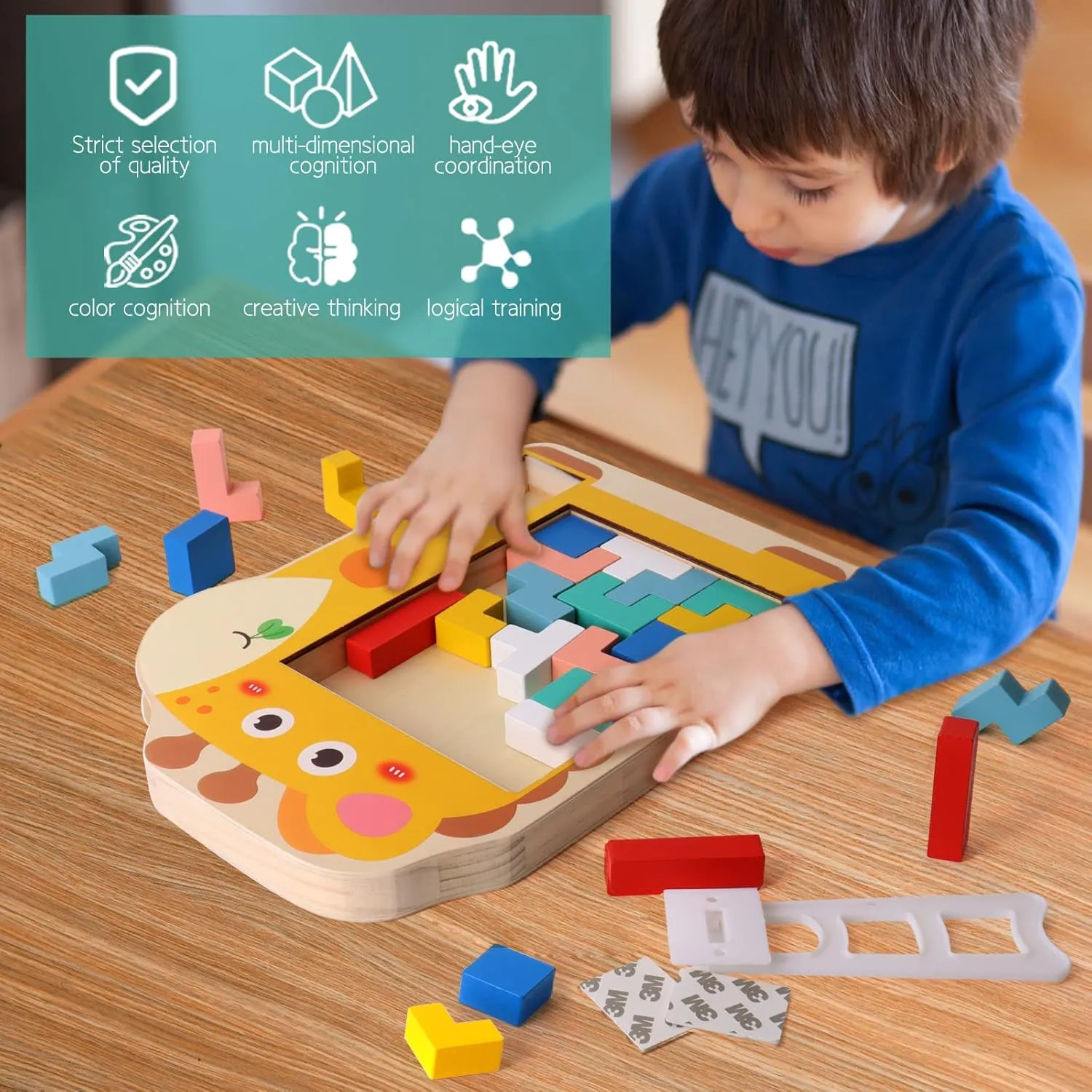 Multifunctional Building Blocks Matching Game Colorful Cute Mushroom Giraffe Patterns Tabletop Activities 3D Piecing Bricks Brain Teaser Smart Inspiration Game STEM Early Educational Toy for Kids