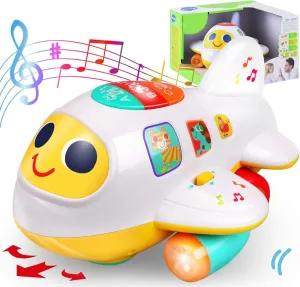 My First Airplane Toy for Toddlers and Babies, Early Educational Musical Plane for Learning Letters, Numbers and Colors - Lights Up, Sings, and Moves Around