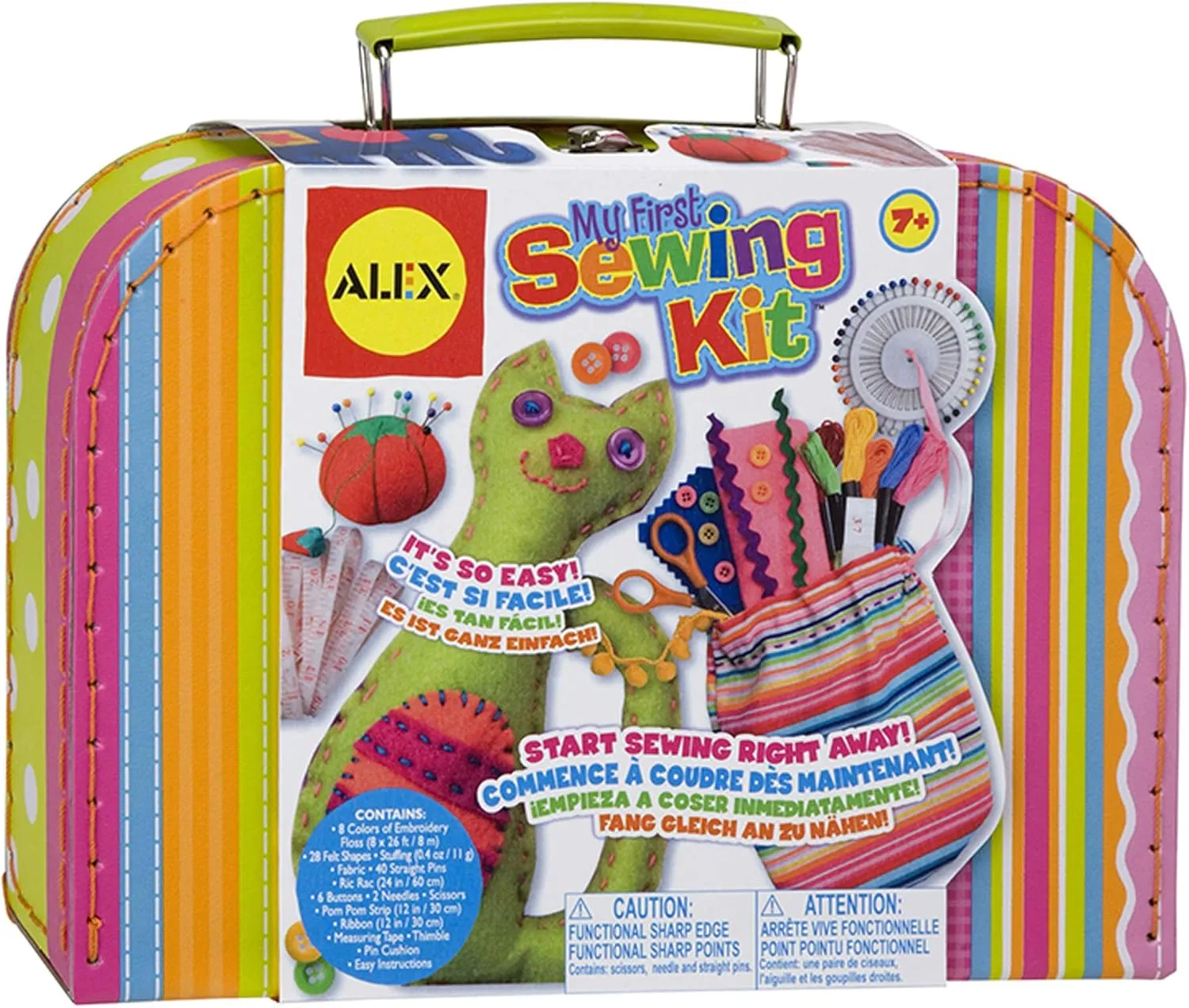 My First Sewing Kit by Alex Crafts, Perfect for Beginners, Arts and Crafts Colorful and Fun Sewing Projects to Learn the Basic Skills of Sewing (Ages 7 )