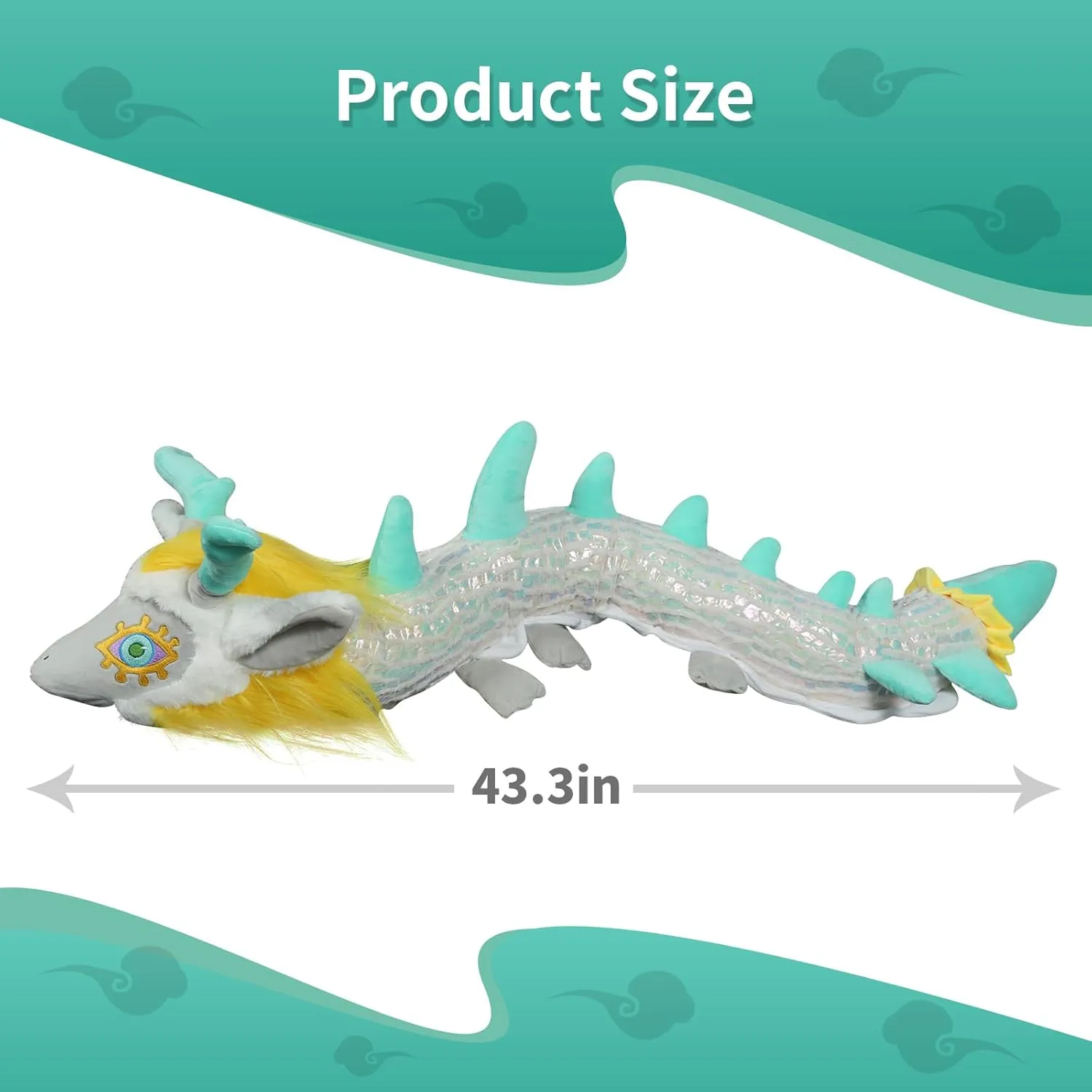 Nadou TLOZ Light Dragon Plush Pillow,43.3" Light Dragon Stuffed Anime Doll Can be Used as a Birthday, Christmas for Kids-Collectible Squishy Plushies