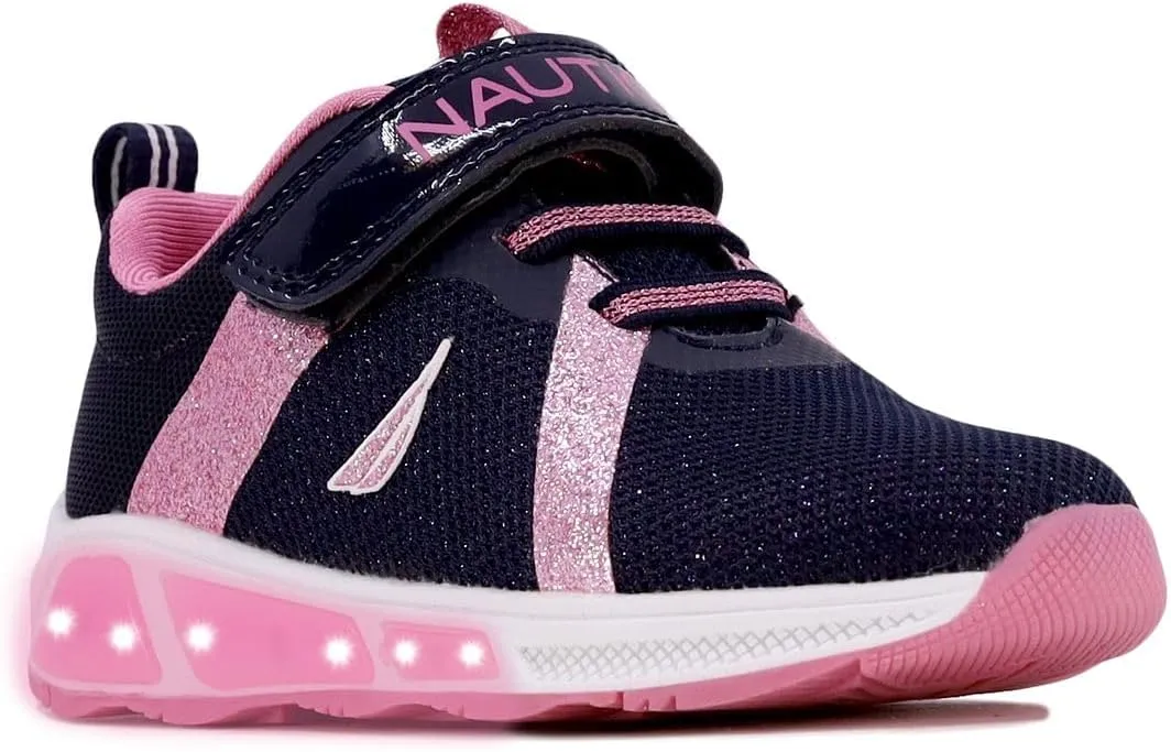 Nautica Kids' Light-Up Flashing Sneaker Athletic Running Shoes with Strap | Fashionable and Fun for Boys and Girls | Available in Toddler and Little Kid Sizes