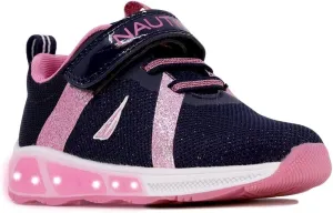 Nautica Kids' Light-Up Flashing Sneaker Athletic Running Shoes with Strap | Fashionable and Fun for Boys and Girls | Available in Toddler and Little Kid Sizes