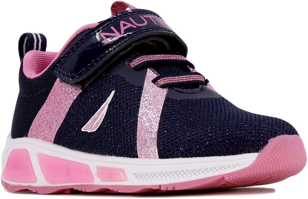 Nautica Kids' Light-Up Flashing Sneaker Athletic Running Shoes with Strap | Fashionable and Fun for Boys and Girls | Available in Toddler and Little Kid Sizes