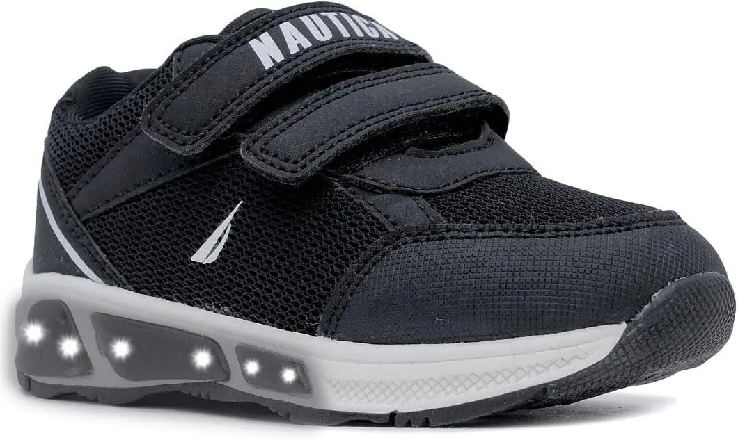 Nautica Kids' Light-Up Flashing Sneaker Athletic Running Shoes with Strap | Fashionable and Fun for Boys and Girls | Available in Toddler and Little Kid Sizes