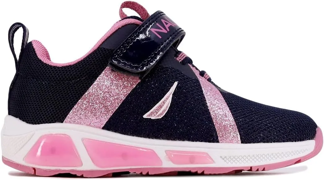 Nautica Kids' Light-Up Flashing Sneaker Athletic Running Shoes with Strap | Fashionable and Fun for Boys and Girls | Available in Toddler and Little Kid Sizes