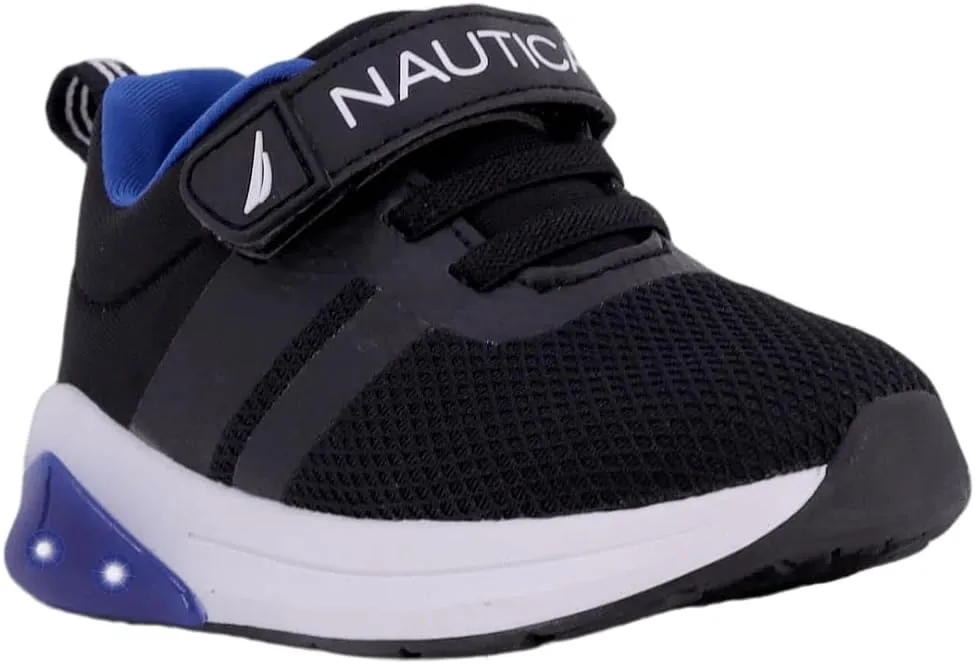 Nautica Kids' Light-Up Flashing Sneaker Athletic Running Shoes with Strap | Fashionable and Fun for Boys and Girls | Available in Toddler and Little Kid Sizes