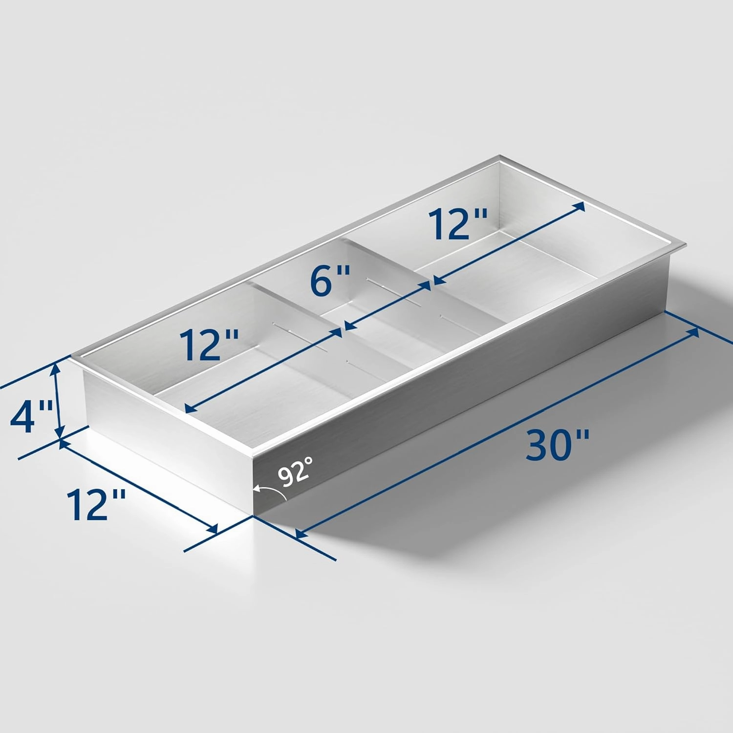 Neodrain 12x30 Shower Niche, 3-Layer Brushed Stainless Steel Recessed Niche for Bathroom Storage