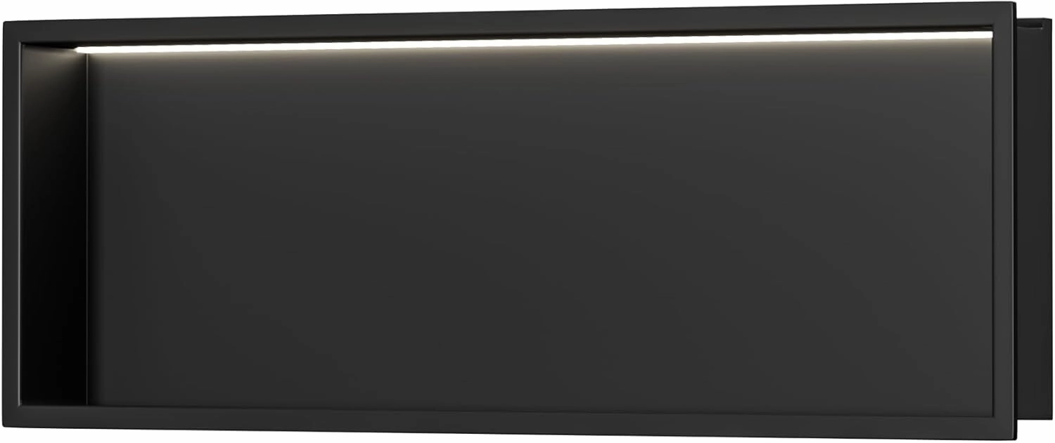 Neodrain LED Light Shower Niche, Matte Black Wall Niche, 36"X12", Stainless Steel Bathroom Cabinet with 3000K Light, Waterproof Recessed Shampoo Storage in Wall, No Tile Needed