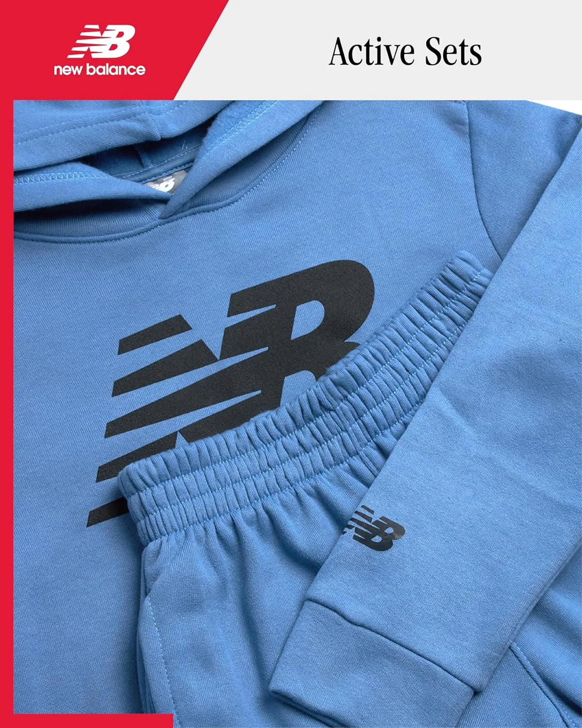 New Balance Boys' Sweatsuit Set - 2 Piece Fleece Pullover Hoodie Sweatshirt and Sweatpants (2T-16)