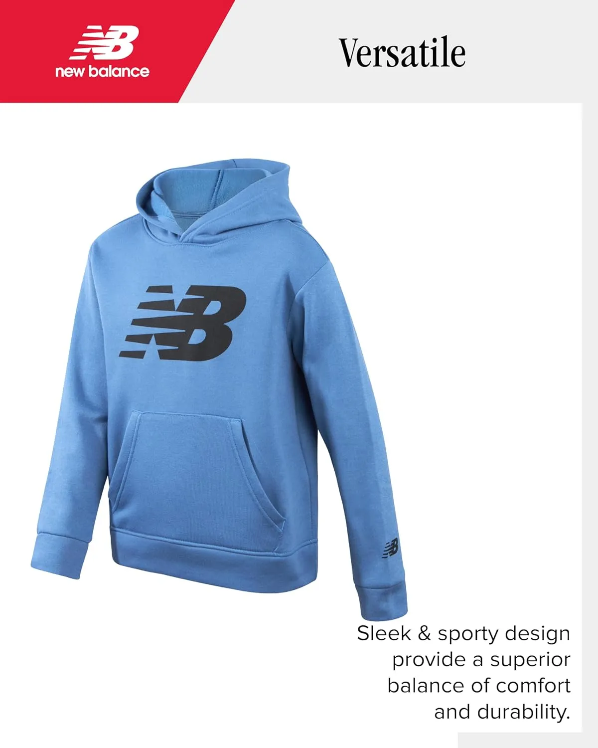 New Balance Boys' Sweatsuit Set - 2 Piece Fleece Pullover Hoodie Sweatshirt and Sweatpants (2T-16)