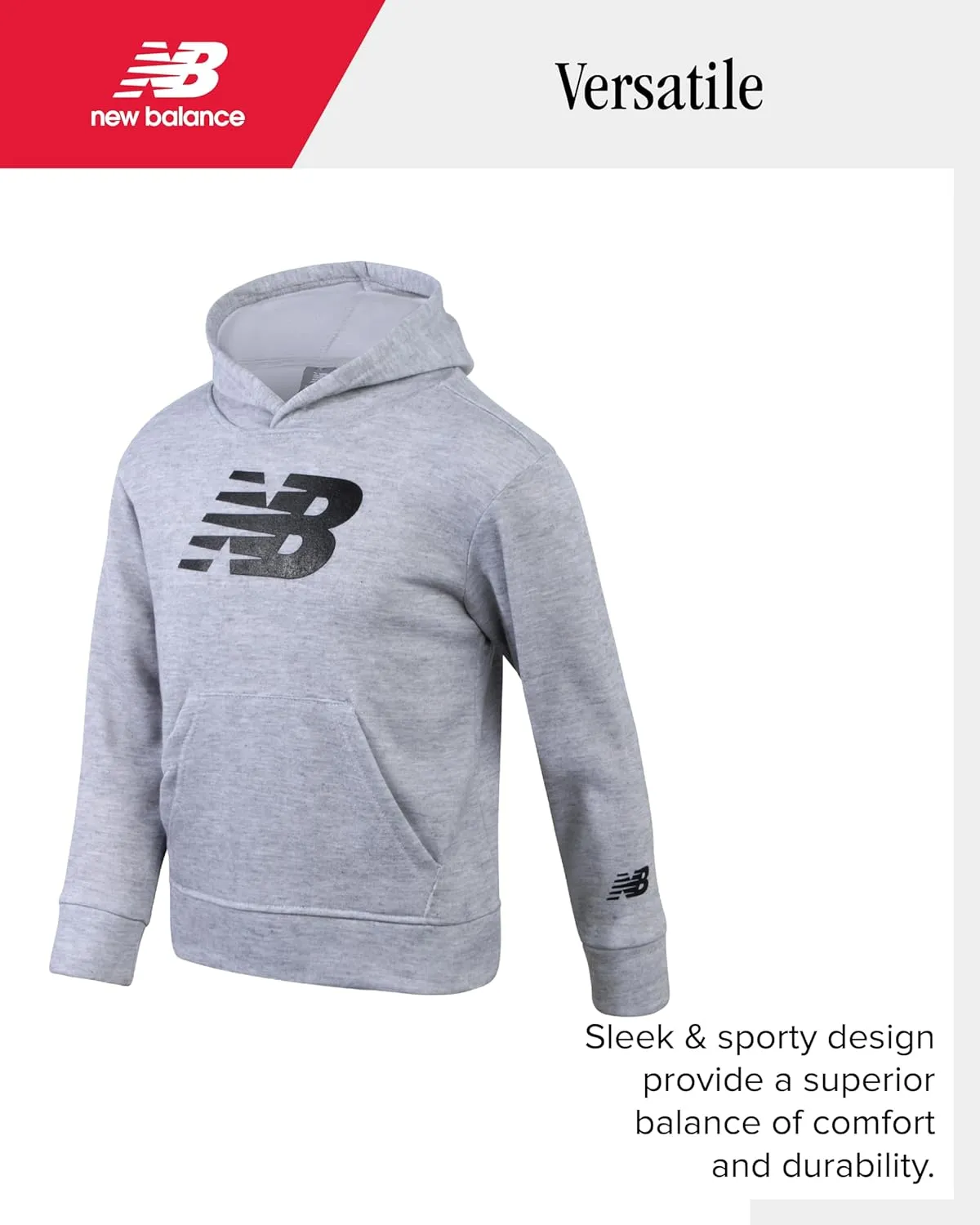 New Balance Boys' Sweatsuit Set - 2 Piece Fleece Pullover Hoodie Sweatshirt and Sweatpants (2T-16)