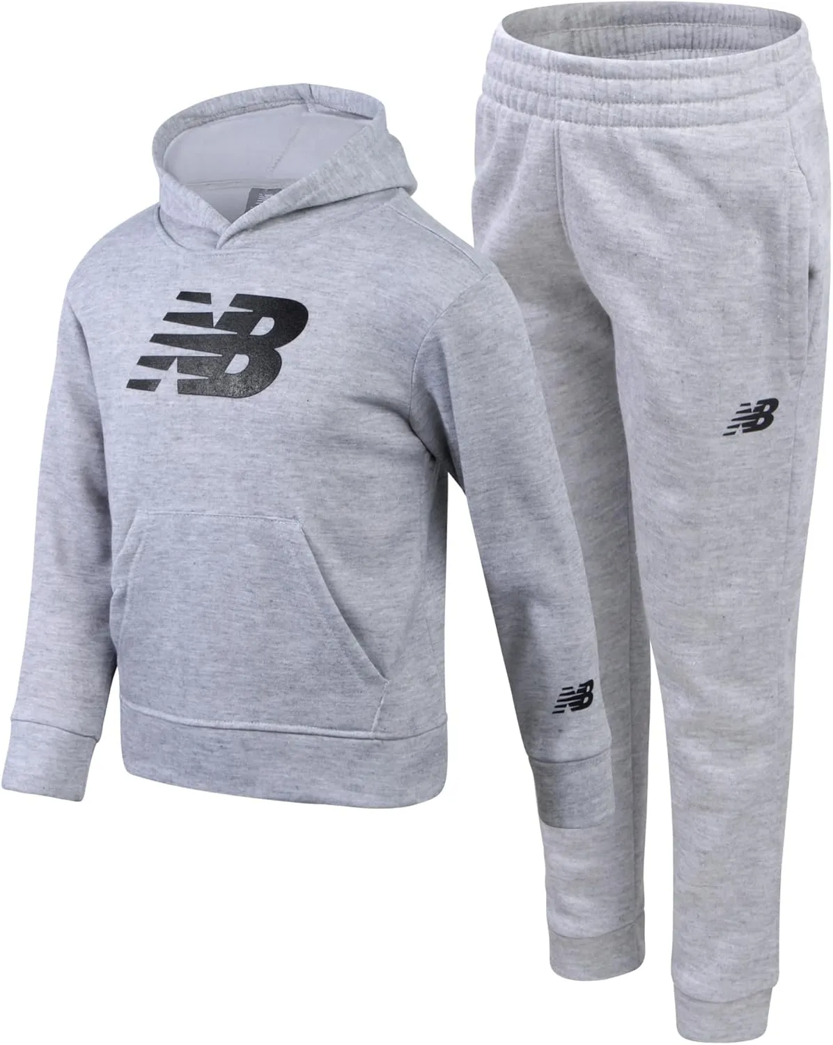 New Balance Boys' Sweatsuit Set - 2 Piece Fleece Pullover Hoodie Sweatshirt and Sweatpants (2T-16)