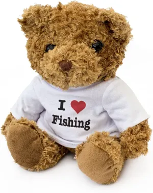 New - I Love Fishing - Teddy Bear - Cute and Cuddly - Gift Present Birthday Xmas Valentine