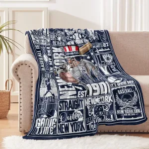 New York Blanket, Baseball Gifts for Men Boys Women, Baseball Merch Fans Coach Gifts 60"x50" Blankets and Throws Sports Merchandise for Birthday Game Day.