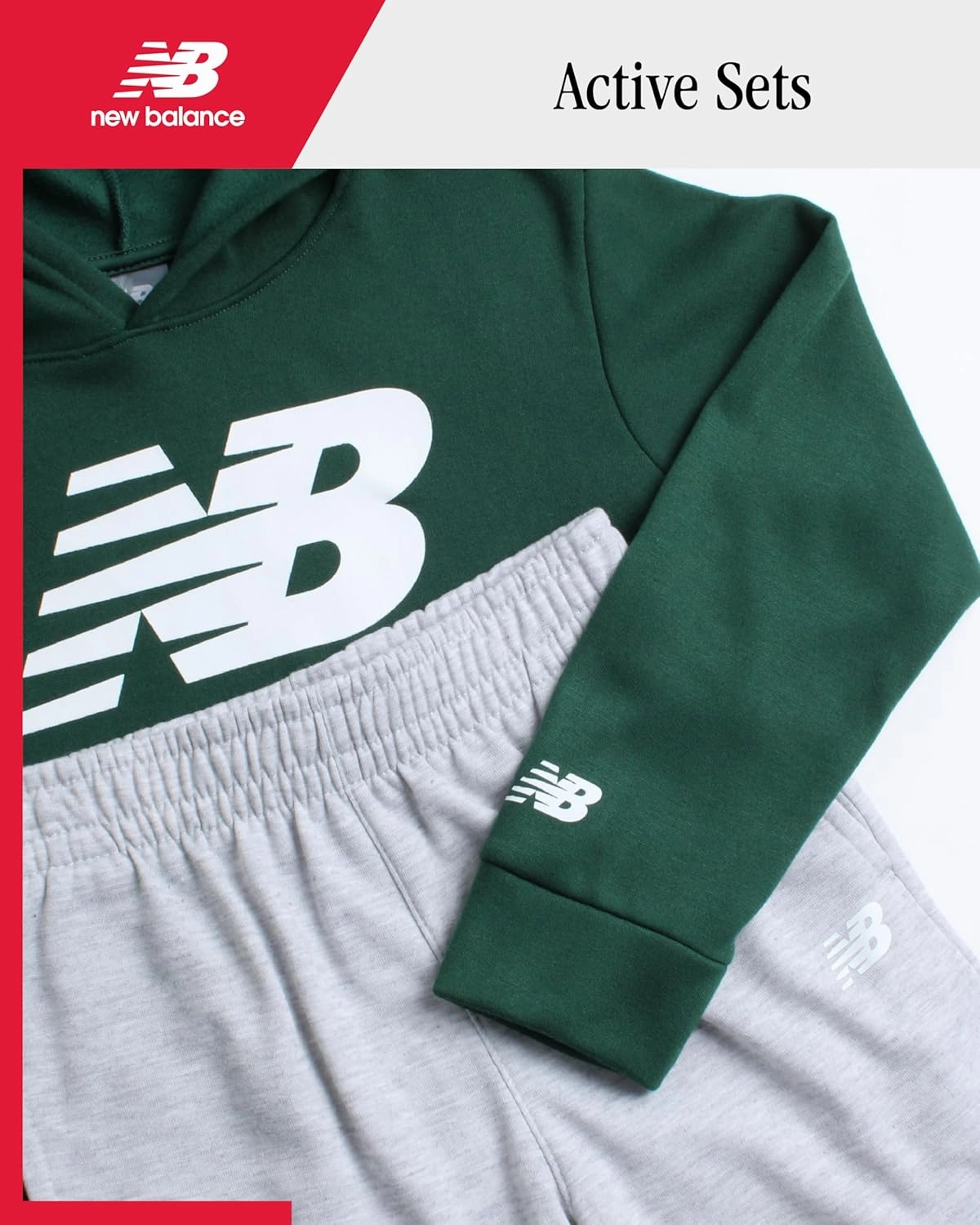 New Balance Boys' Sweatsuit Set - 2 Piece Fleece Pullover Hoodie Sweatshirt and Sweatpants (2T-16)
