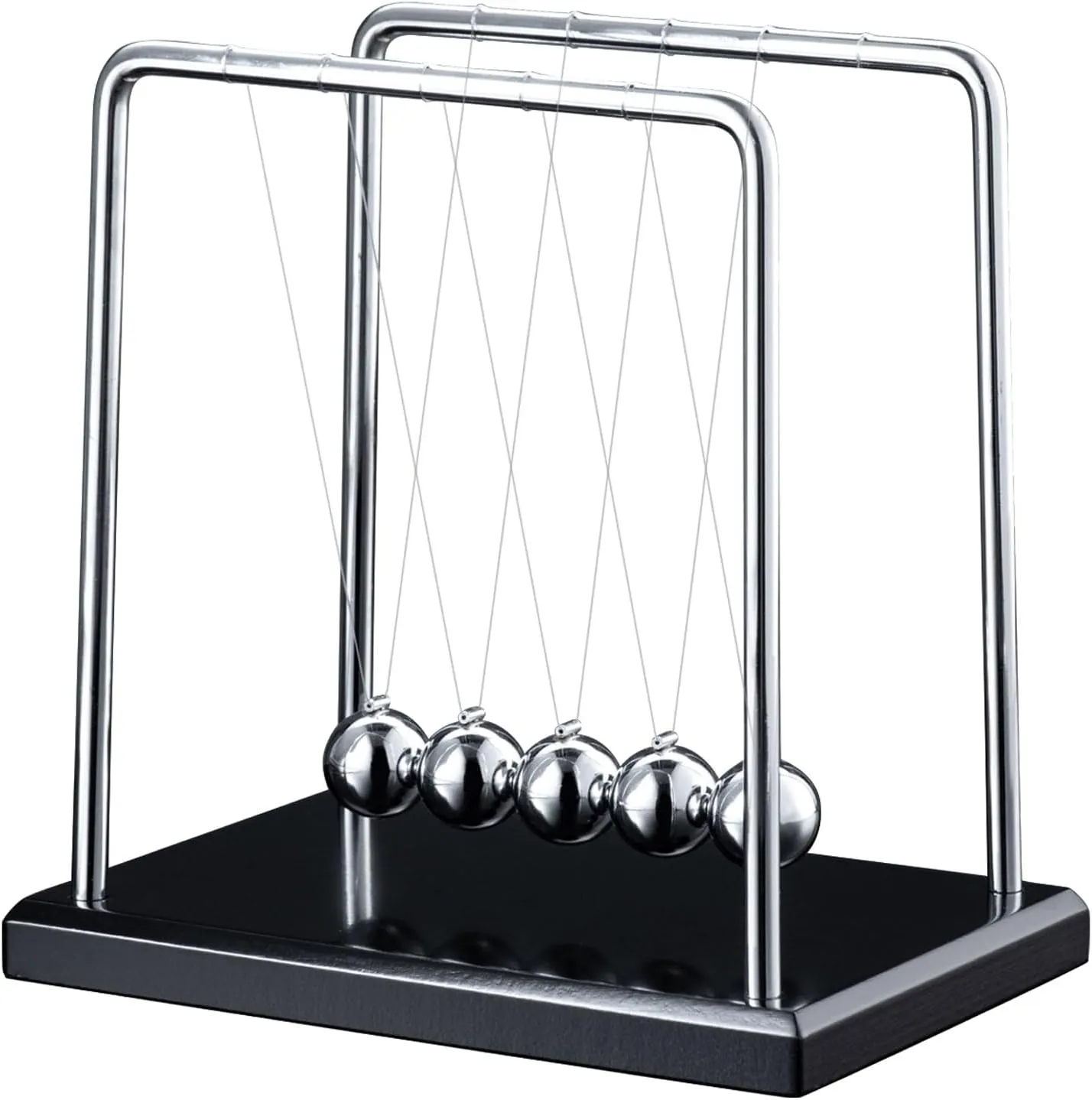 Newtons Cradle Pendulum Balance Balls Cool Science Gadgets Perpetual Kinetic Motion Physics Toys Desktop Decoration for Office& Home (5 Balls)