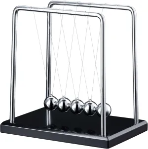 Newtons Cradle Pendulum Balance Balls Cool Science Gadgets Perpetual Kinetic Motion Physics Toys Desktop Decoration for Office& Home (5 Balls)
