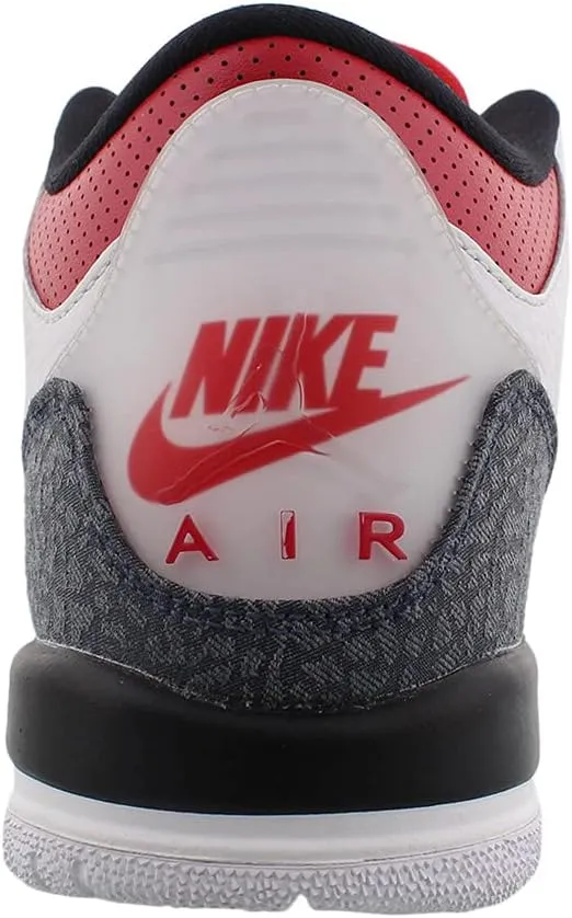 Nike Kid's Jordan 3 Retro SE Fire Red Denim Basketball Shoes