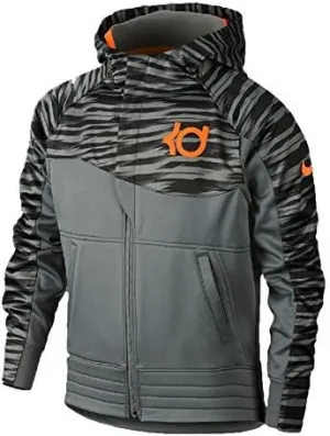 Nike Toddler Boy's KD Full-Zip Basketball Hoodie (6, Tumbled Grey/Bright Citrus)