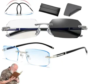 Noblu Vision Glasses for Men Women as Seen on Tv, Color-Changing Anti-Blue Light Presbyopia Glasses, Dual Focus Glasses