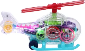 NOLITOY Educational Musical Lighting Helicopter Transparent No Batteries Required for and Inspiring Imaginative Play