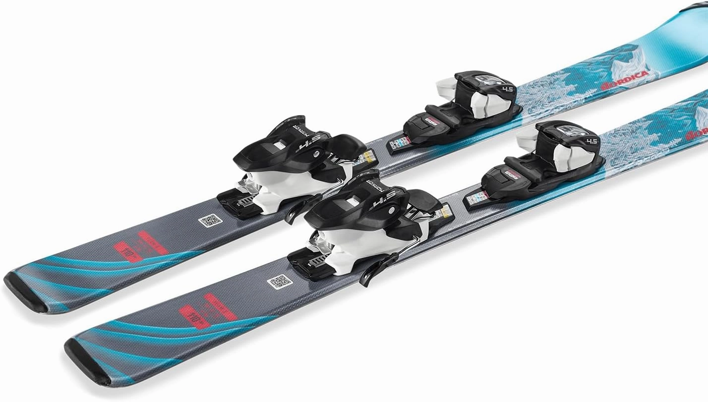 Nordica Junior's Team G (110-140) All-Mountain Flexible Maneuverable Skis with J7.0 FDT Bindings | Winter Sports
