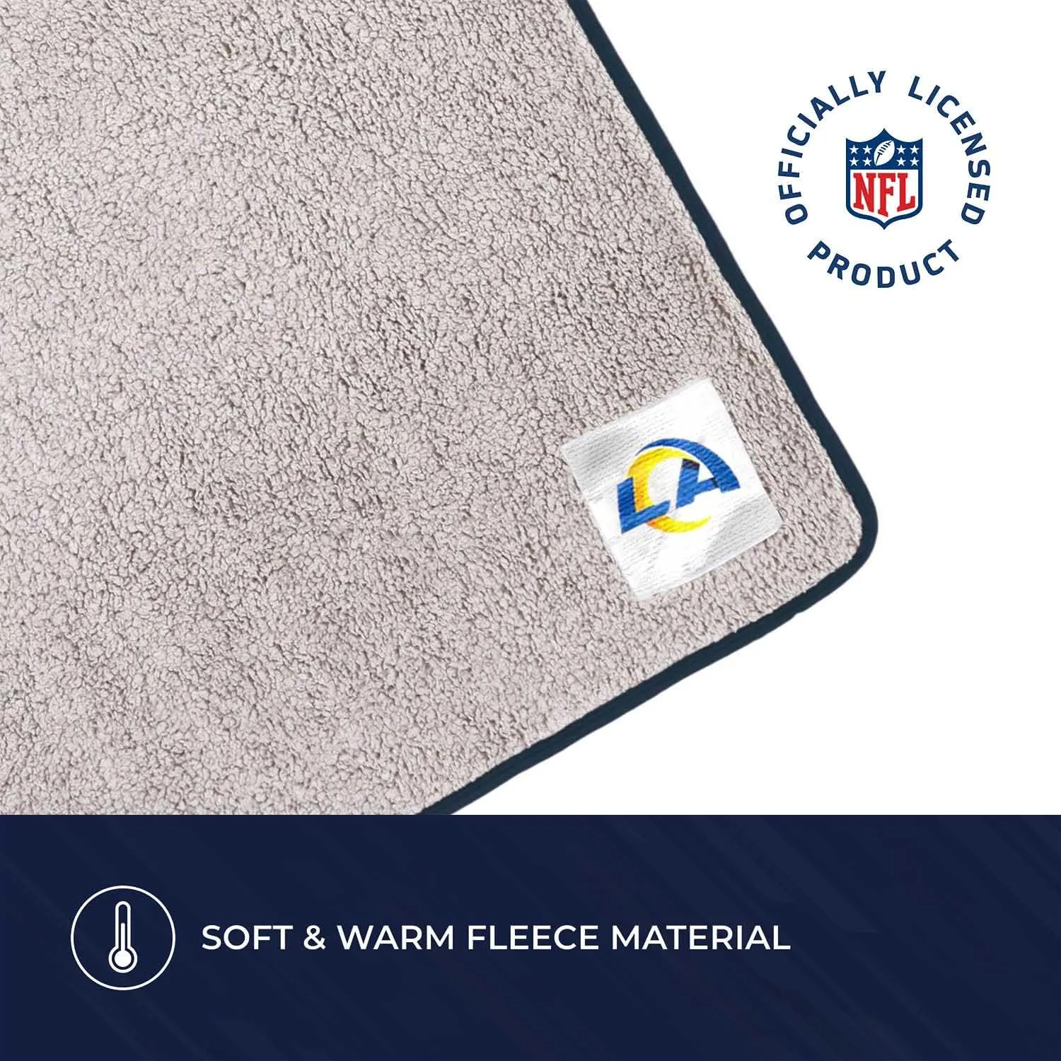NORTHWEST NFL Silk Touch Sherpa Throw Blanket - Soft & Fluffy - Great for Gamedays - 60" x 50" - Experience Ultimate Comfort (Los Angeles Rams - Blue)