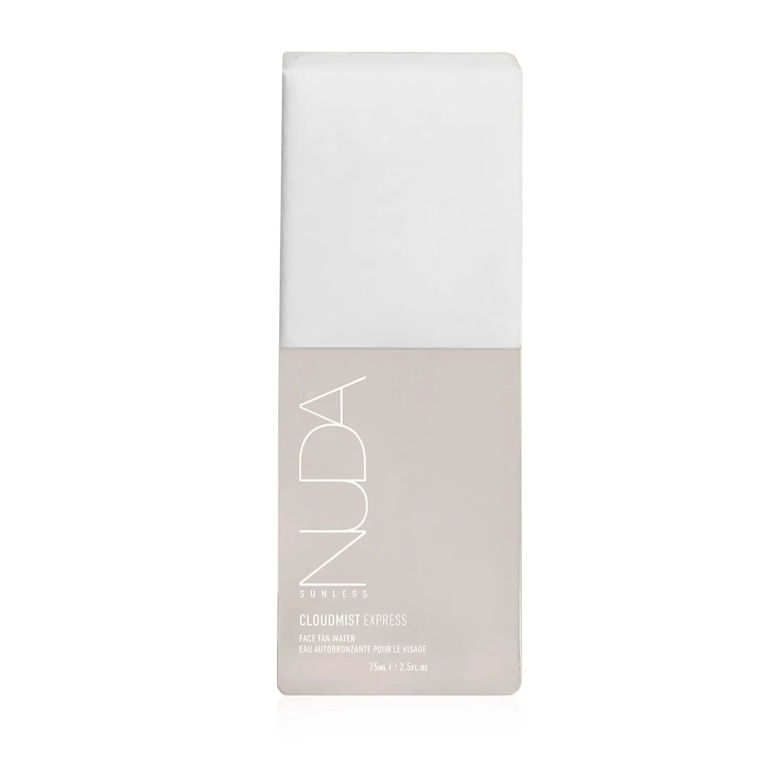 Nuda CloudMist Express Face Tan Water, Lightweight Transfer-Resistant Self Tanning Mist, Infused with Hyaluronic Acid, Cucumber and Green Tea Extract, Bronzer Free, Vegan, Fragrance Free, 2.5 Fl Oz