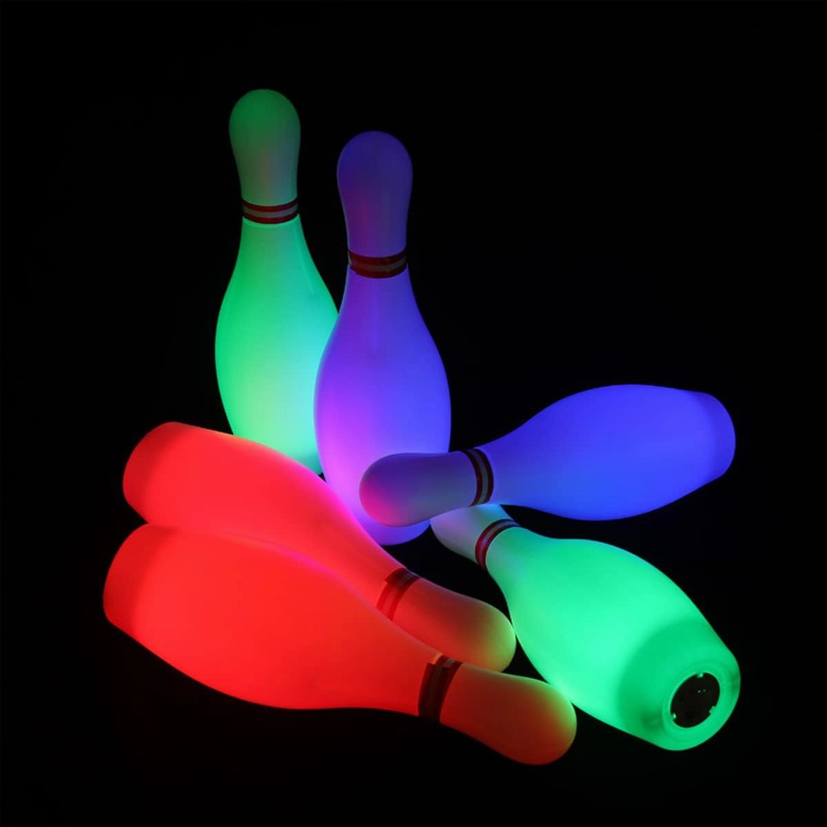 OceanWings Kids Light up Bowling Ball Toys Set,Bowling Pins Toy Game with 10 Pins & 2 Balls Fun Sports Games for Kids Toddler Indoor & Outdoor Boys Girls Children 3 4 5 6 Years