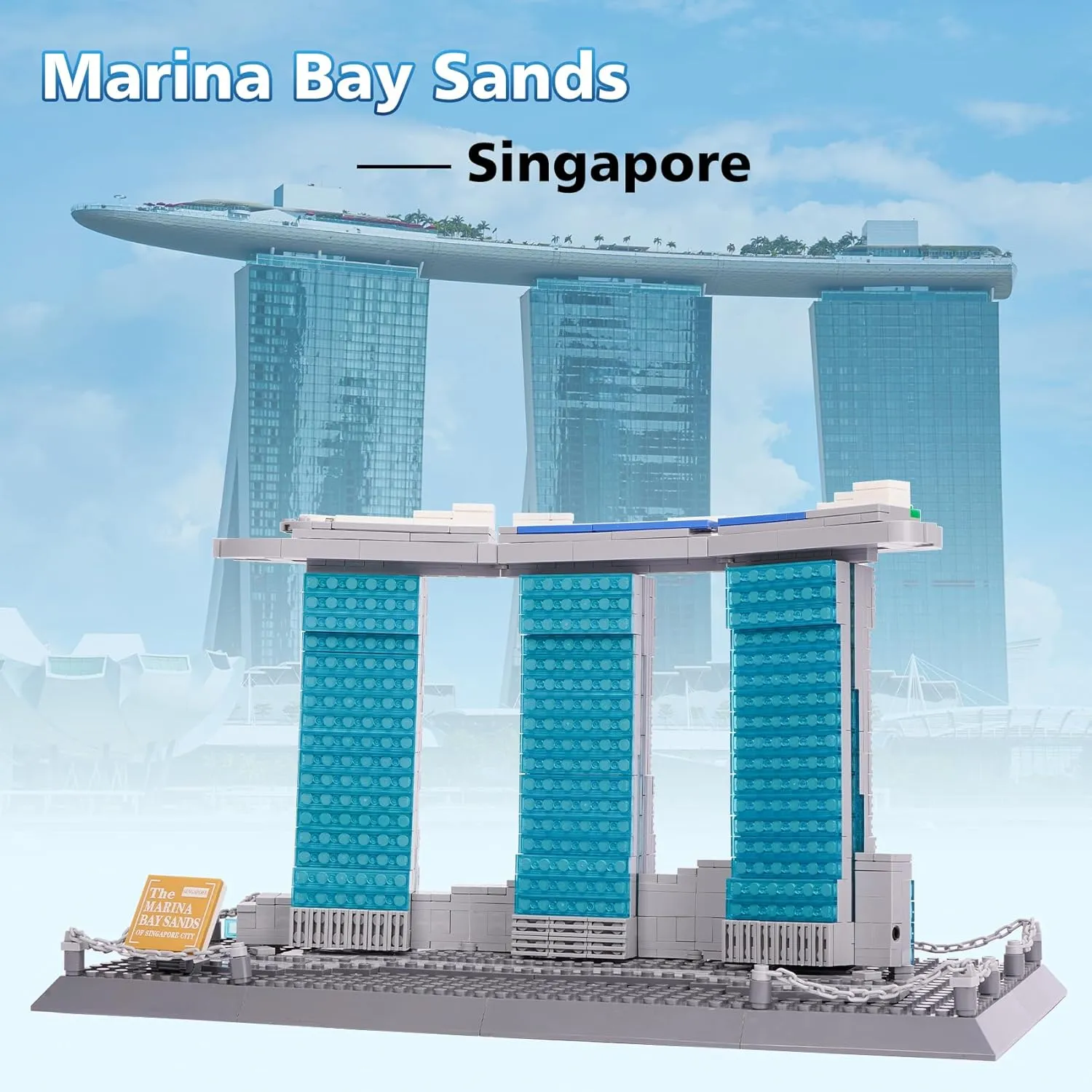 Oichy Building Blocks Set, Marina Bay Sands Architecture Model Kits Collection Toy Building Sets for Adults and Kids(881 PCS)