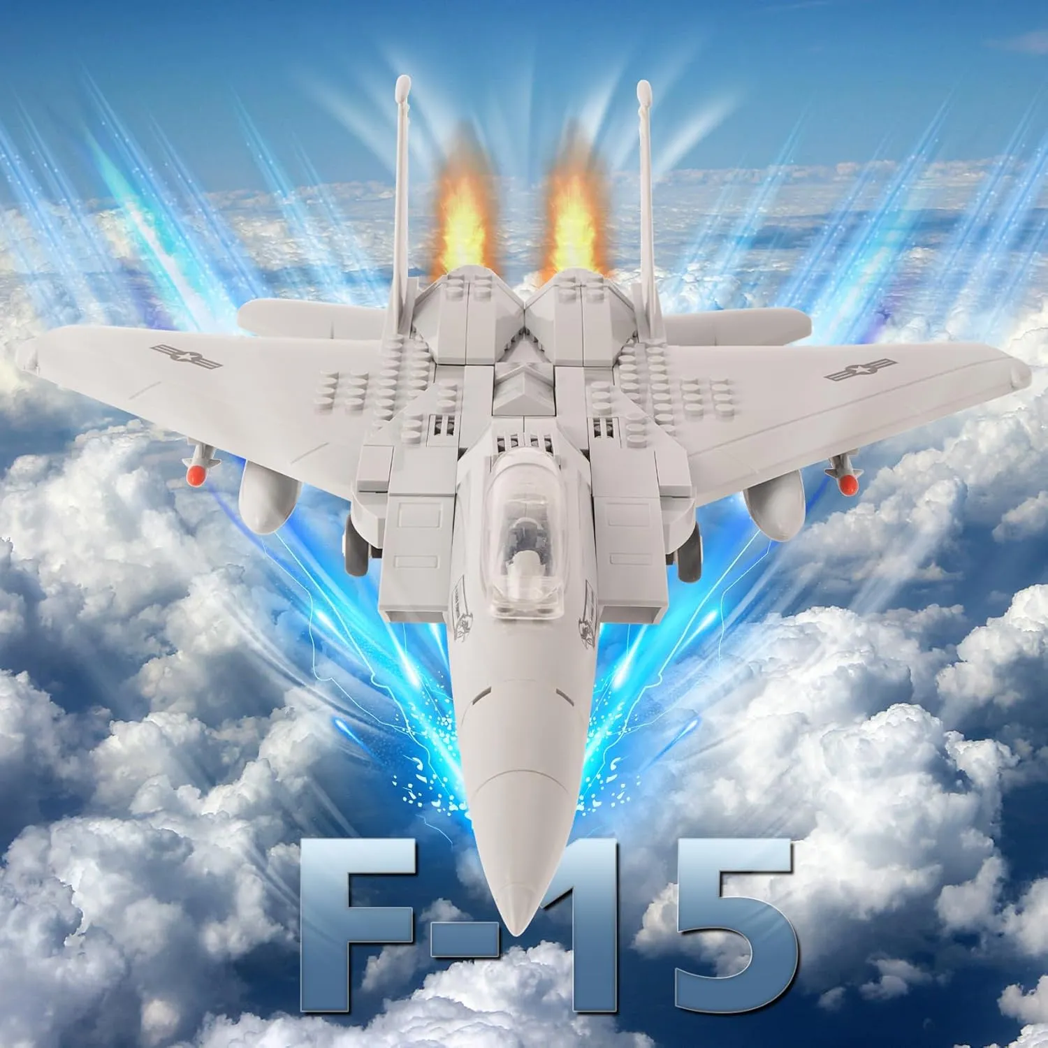 Oichy F-15 Model Aircraft Kit, 223 PCS Military Airplane Toy, F15 Fighter Jet Toy, Airplane Building Kit for Adults and Kids