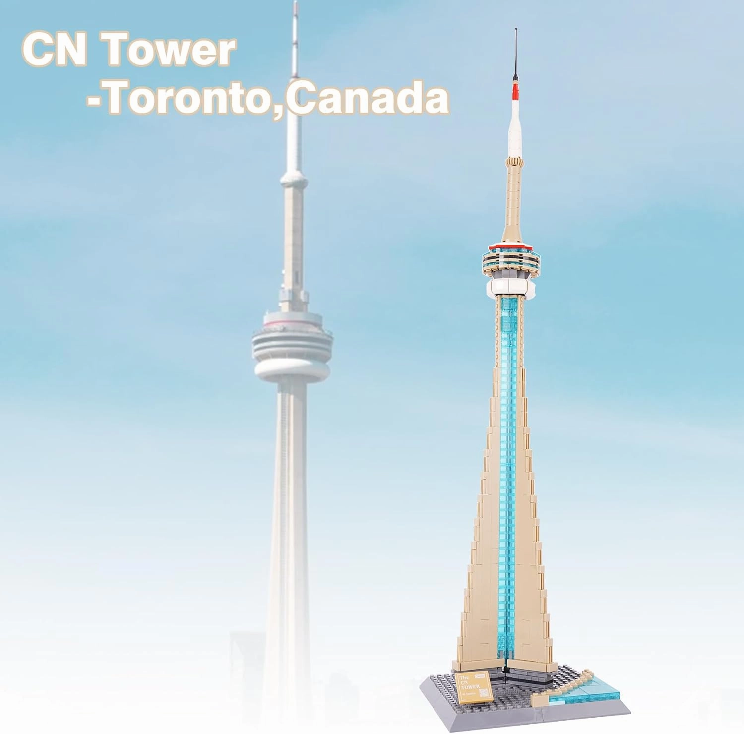 Oichy CN Tower Building Blocks Set, 400 PCS Famous Architecture Model Building Kits, Collection CN Tower Model Blocks for Adults and Kids