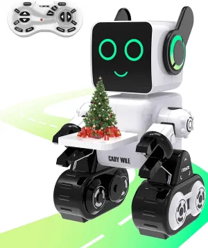 okk Robot Toys for Kids, Programmable Remote Control Robot, Interactive Toys with Coin Piggy Bank, Smart Robot with LED and Tray, Walking Talking Singing Dancing Robot Gift for Boys Girls