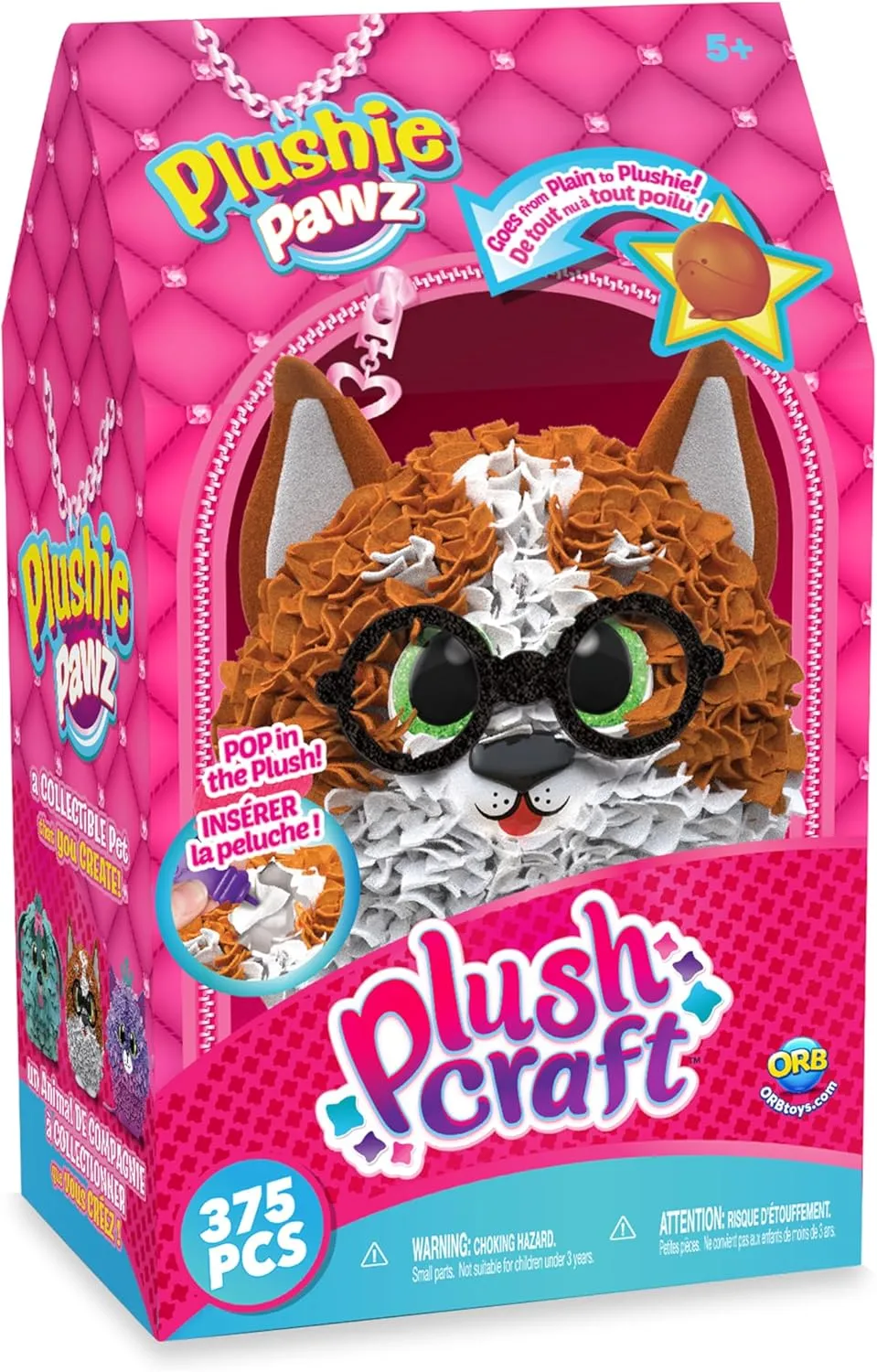 ORB PlushCraft DIY Plushie Pawz Smarty Pup Crafting Kit - Mess Free Fabric by Number System and No Sewing Required - Perfect Arts and Crafts Project and Gift for Boys and Girls - Fun Holiday Gift Idea