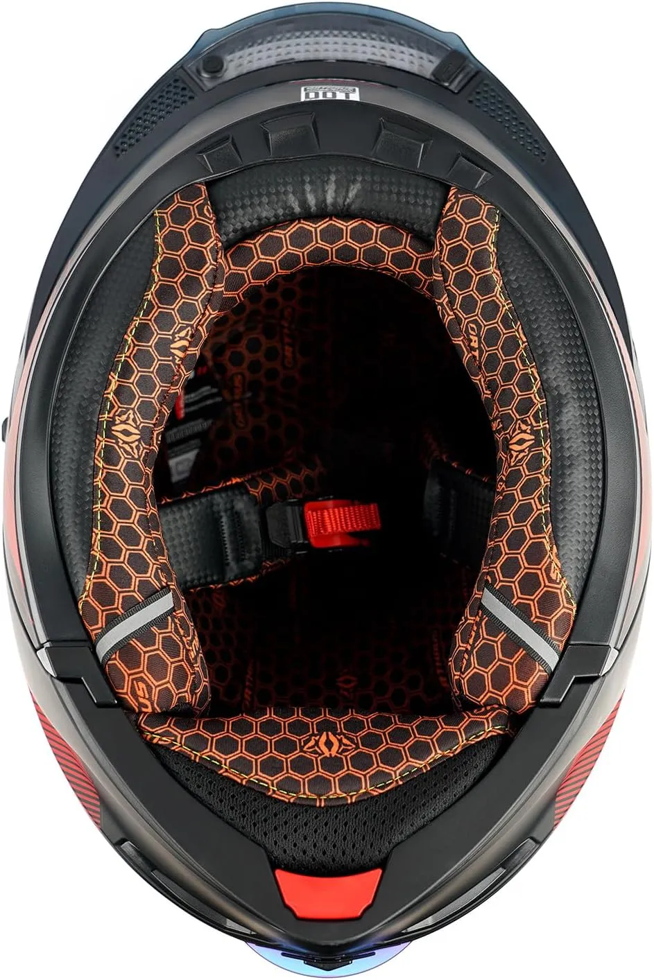 Orthrus Modular LED Full Face Motorcycle Helmet - DOT Approved Flip-Up Dual Visor Sun Shield & Bluetooth Ready for Adults Men Women - Street Bike/Motocross (Dobermann Red, XL)