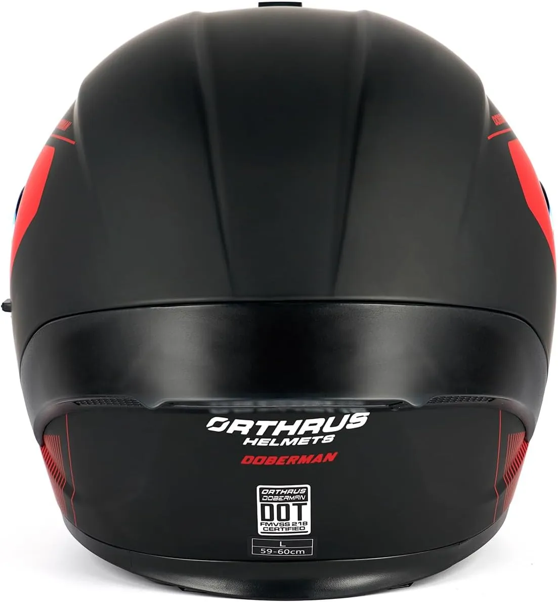 Orthrus Modular LED Full Face Motorcycle Helmet - DOT Approved Flip-Up Dual Visor Sun Shield & Bluetooth Ready for Adults Men Women - Street Bike/Motocross (Dobermann Red, XL)