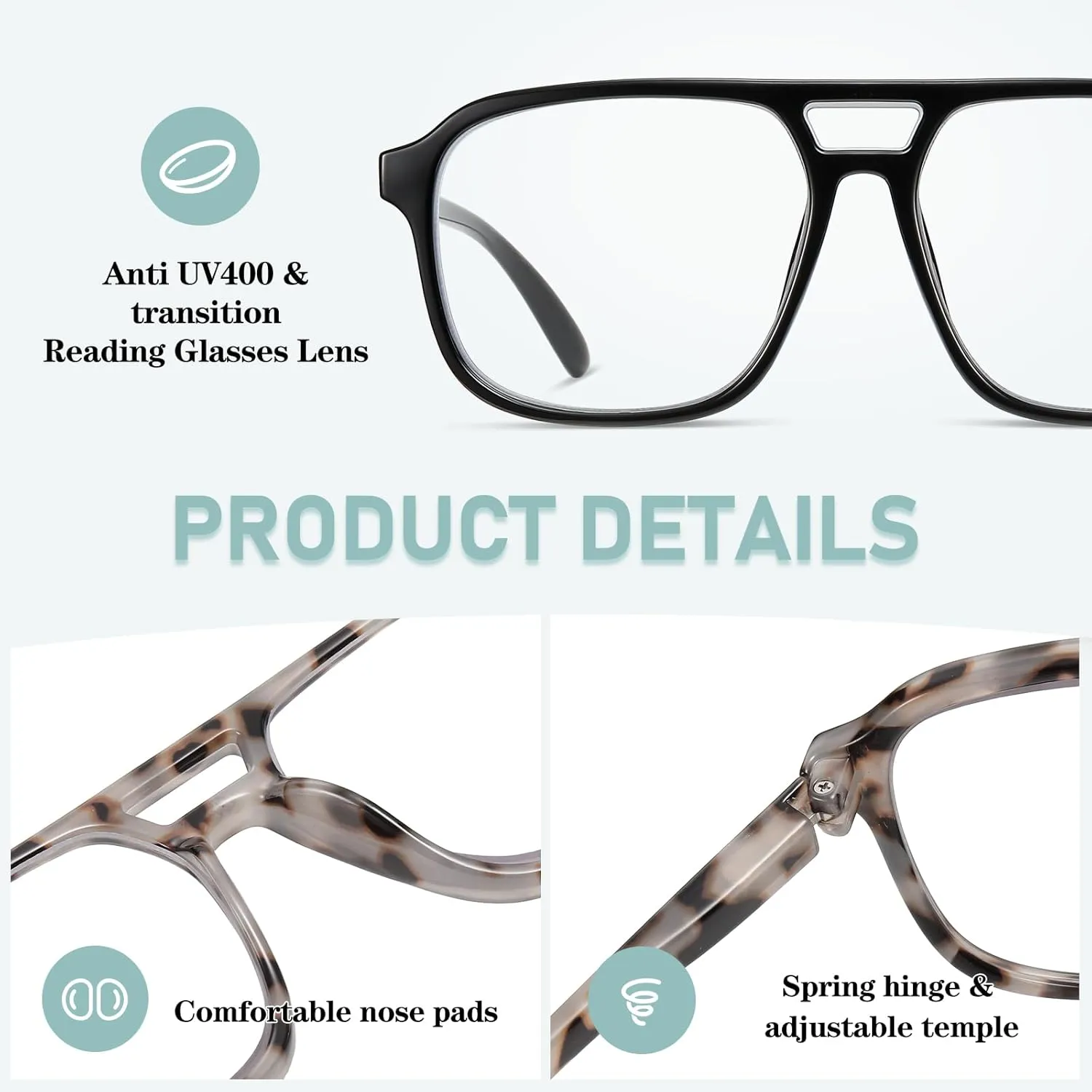 Oversized Reading Glasses Women Oprah Style Blue Light Blocking Computer Readers Designer Ladies Large Frame Square