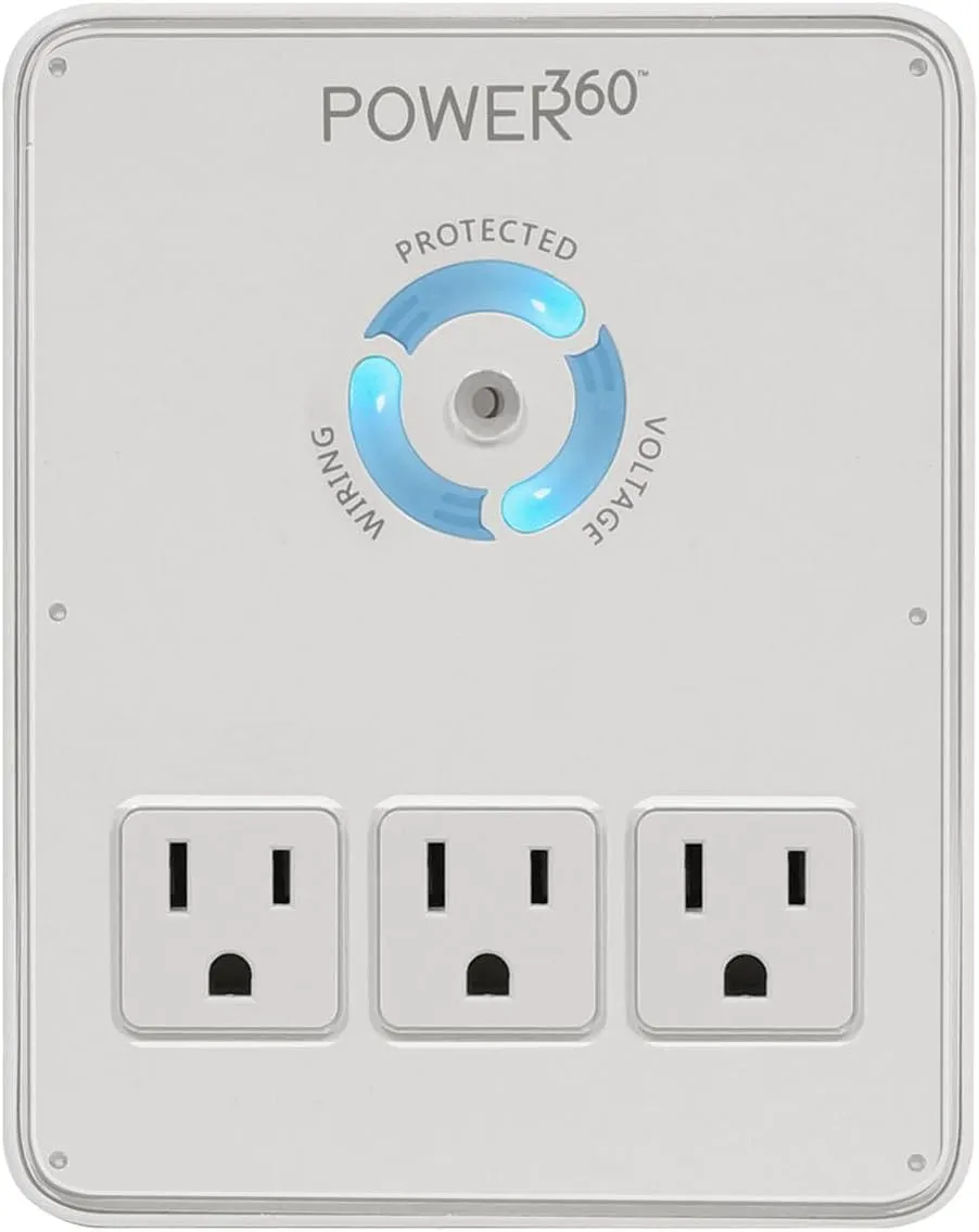 Panamax P360 Dock 6-Outlet Wall Tap/Charging Station, White, 6.8" x 2.9" x 5"