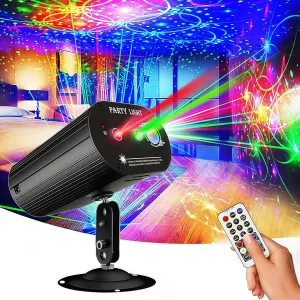 Party Lights Dj Disco Lights,RGB LED Strobe Light Sound Activated Laser Light Stage Projector with Remote Control for Gift Parties Decorations Christmas Halloween Club Karaoke KTV Bar Dances
