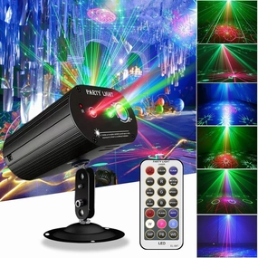 Party Lights Dj Disco Lights,RGB LED Strobe Light Sound Activated Laser Light Stage Projector with Remote Control for Gift Parties Decorations Christmas Halloween Club Karaoke KTV Bar Dances
