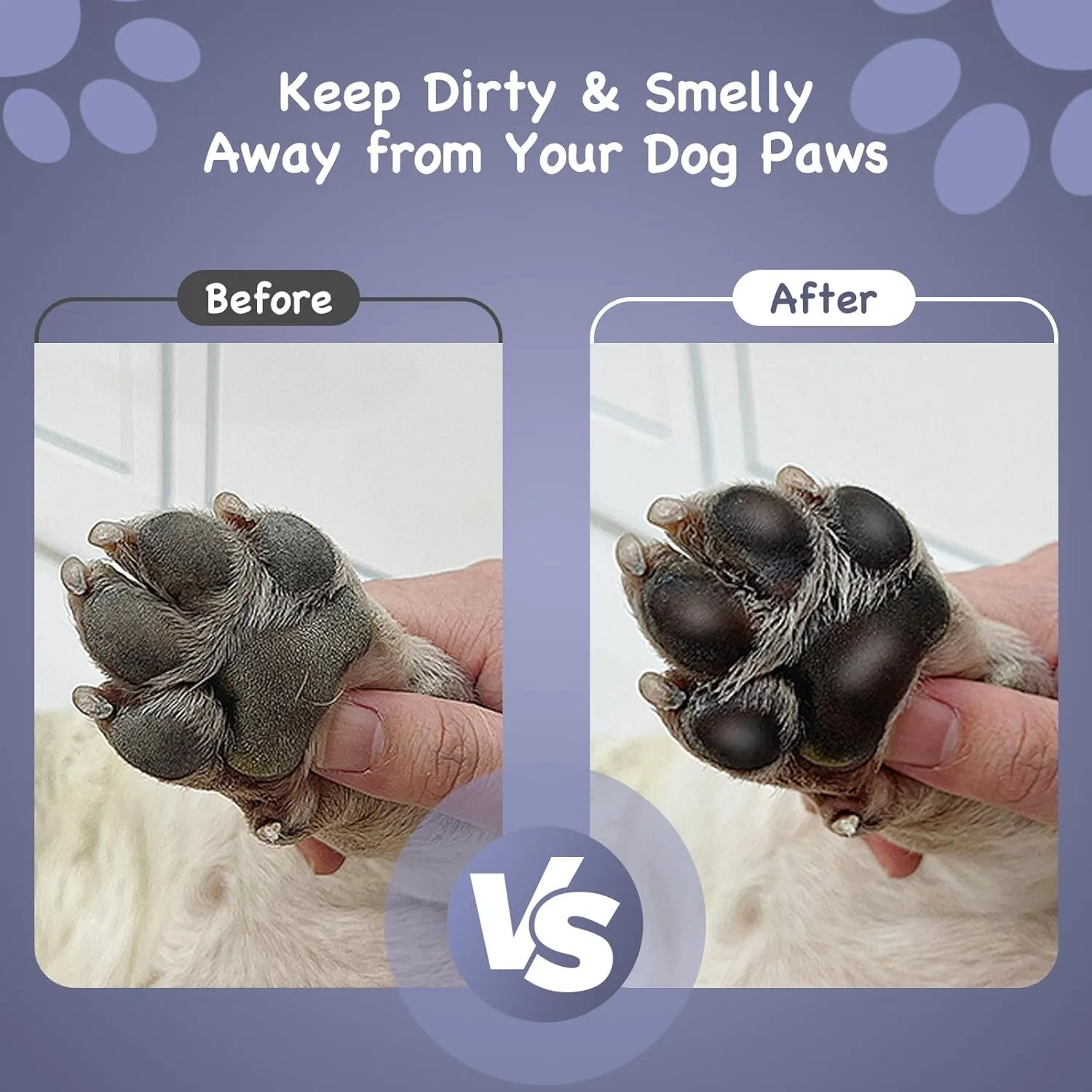 Paw Cleaner with Handle for Large Dogs - Effectively Cleans Muddy Paws and Feet for Dogs & Pets (Gray)