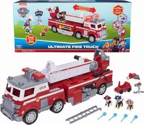 PAW Patrol Ultimate Rescue Fire Truck with 2 Ft. Ladder, Lights, Sounds, a Mini Toy Car, Chase, Marshall & Skye Figures, Toys for Boys & Girls Ages 3 